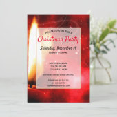 Flame Single Red Candle Weihnachtsfeiertage Party Einladung (Stehend Vorderseite)