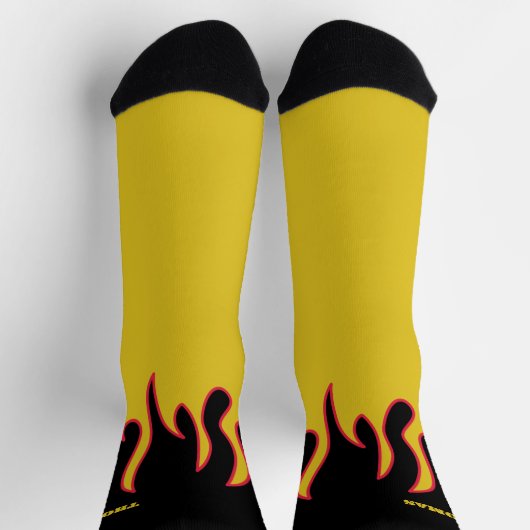 Flame Socks Personalized Yellow and Black Socken (Oben)