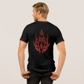 Flame Spirit Face | Tribal Fire Silhouette Art Tri-Blend Shirt (Rückseite voll)