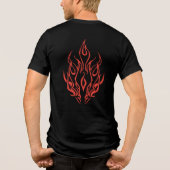Flame Spirit Face | Tribal Fire Silhouette Art Tri-Blend Shirt (Rückseite)