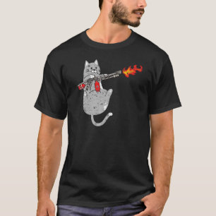 Flame Thrower Cat Flamethrower Feuerwaffe Kitty T-Shirt