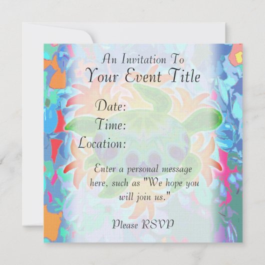 Flame Turtle-Einladungen Einladung (Rückseite)