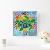 Flame Turtle Square Wall Clock Quadratische Wanduhr (Zuhause)