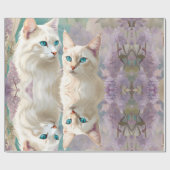 Flame und Lilac Lynx Point Siamese Portrait Art Geschenkpapier (Flach)