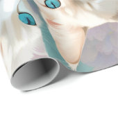 Flame und Lilac Lynx Point Siamese Portrait Art Geschenkpapier (Rolleneckpunkt)