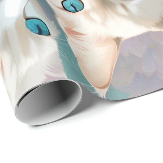 Flame und Lilac Lynx Point Siamese Portrait Art Geschenkpapier (Rolleneckpunkt)