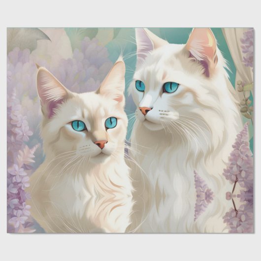 Flame und Lilac Lynx Point Siamese Portrait Art Geschenkpapier (Flach)