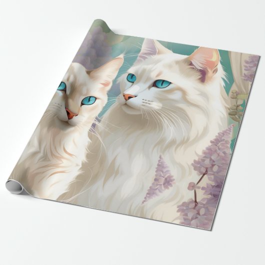 Flame und Lilac Lynx Point Siamese Portrait Art Geschenkpapier (Ungerollt)