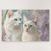 Flame und Lilac Lynx Point Siamese Portrait Art Puzzle (Horizontal)