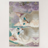 Flame und Lilac Lynx Point Siamese Portrait Art Puzzle (Vertikal)