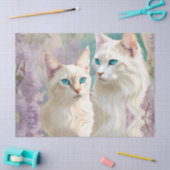 Flame und Lilac Lynx Point Siamese Portrait Art Seidenpapier (Basteln)