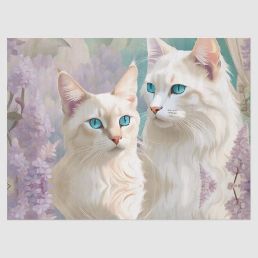 Flame und Lilac Lynx Point Siamese Portrait Art Seidenpapier (Vorderseite)