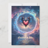 Flamebound Heart of the Moon – Gothic Cosmic Love  Einladung (Vorderseite)