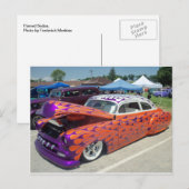 Flamed Sedan Postkarte (Vorne/Hinten)