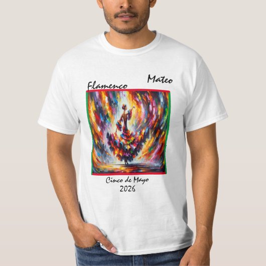 "Flamenco" Anpassbarer T - Shirt (Vorderseite)