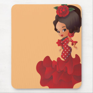 Flamenco Cartoon chibi kawaii Mousepad