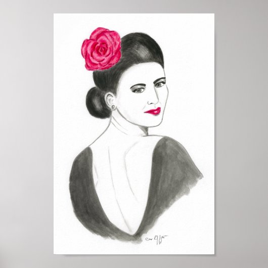 Flamenco-Dame Poster (Vorne)