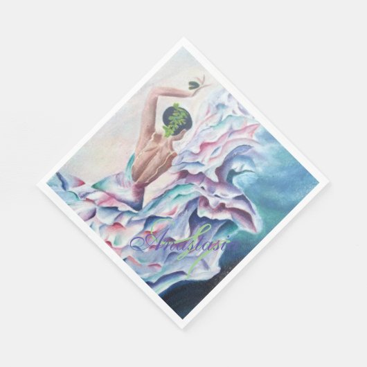 FLAMENCO DANCE PARTY MONOGRAMM SERVIETTE (Ecke)