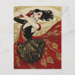 FLAMENCO DANCER #2 FEIERTAGSPOSTKARTE