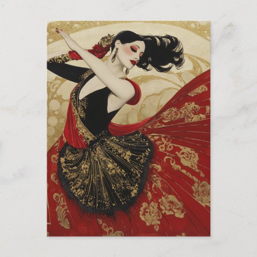 FLAMENCO DANCER #2 FEIERTAGSPOSTKARTE (Vorderseite)