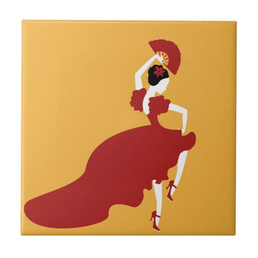 Flamenco Dancer Fliese (Vorderseite)