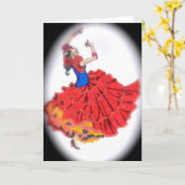 Flamenco Dancer Grußkarte Karte (Gelbe Blume)