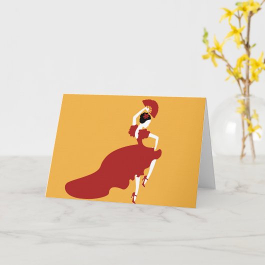 Flamenco Dancer Karte (Gelbe Blume)