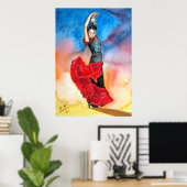 Flamenco dancer painting poster (Heimbüro)