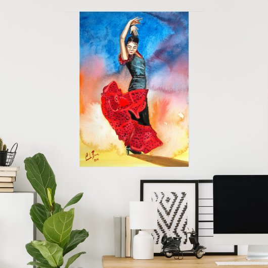 Flamenco dancer painting poster (Heimbüro)