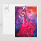 FLAMENCO DANCER POSTKARTE (Vorne/Hinten)