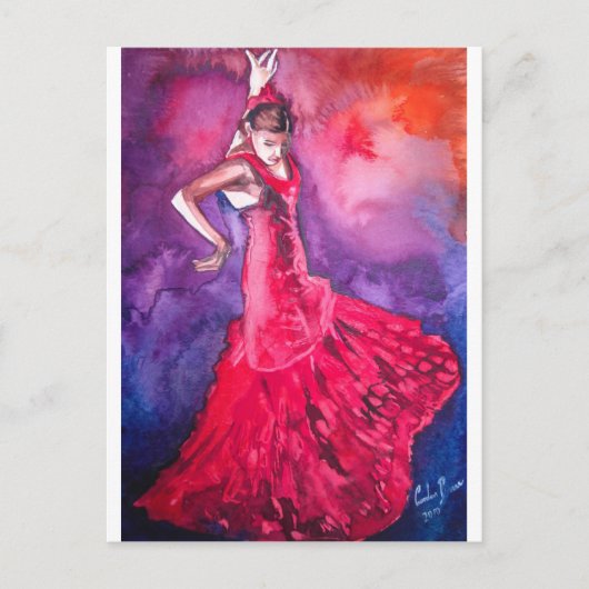 FLAMENCO DANCER POSTKARTE (Vorderseite)