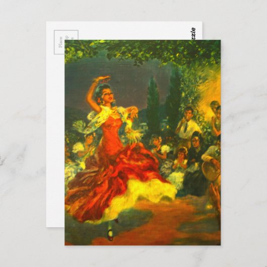 Flamenco Dancer Postkarte (Vorne/Hinten)