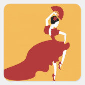 Flamenco Dancer Quadratischer Aufkleber (Vorderseite)