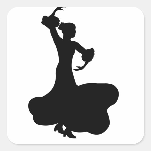 Flamenco Dancer Quadratischer Aufkleber (Vorderseite)