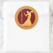 Flamenco Dancer Runder Aufkleber (Tasche)