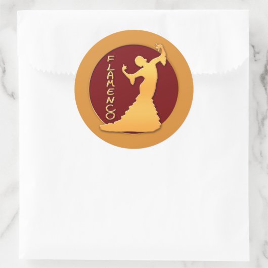 Flamenco Dancer Runder Aufkleber (Tasche)