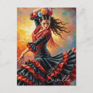 Flamenco Dancer Sevilla Spanien Reisen Postkarte