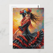 Flamenco Dancer Sevilla Spanien Reisen Postkarte (Vorne/Hinten)