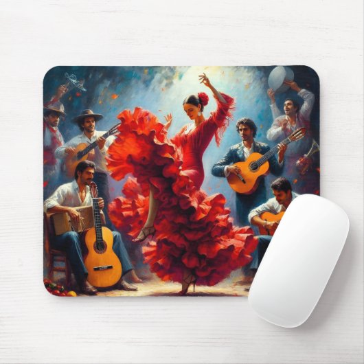 Flamenco Dancer Spanish Music Band Mousepad (Mit Mouse)