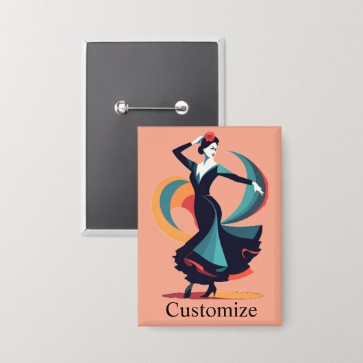 Flamenco Dancer Thunder_Cove Button (Vorderseite/Rückseite)