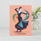 Flamenco Dancer Thunder_Cove Einladung (Stehend Vorderseite)