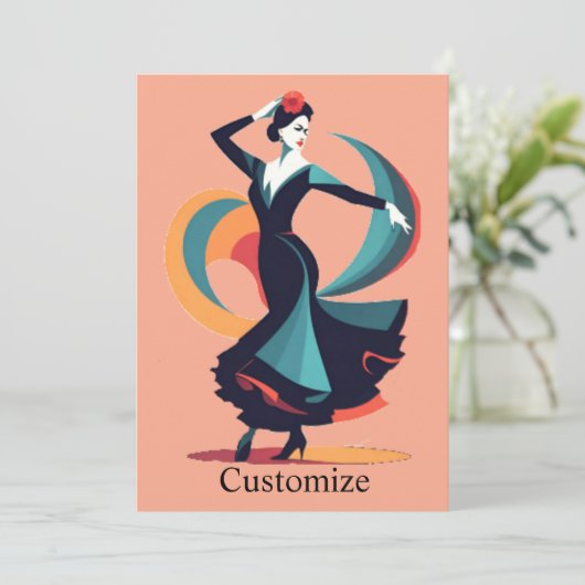 Flamenco Dancer Thunder_Cove Einladung (Stehend Vorderseite)