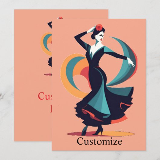 Flamenco Dancer Thunder_Cove Einladung (Vorne/Hinten)