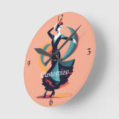 Flamenco Dancer Thunder_Cove Runde Wanduhr (Winkel)