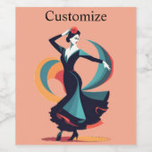 Flamenco Dancer Thunder_Cove Weinetikett (Einzelnes Label)