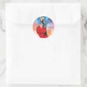 FLAMENCO DANCER Wasserfarbe Runder Aufkleber (Tasche)