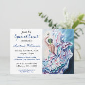 FLAMENCO DANCING PARTY EVITE EINLADUNG (Stehend Vorderseite)