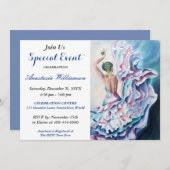 FLAMENCO DANCING PARTY EVITE EINLADUNG (Vorne/Hinten)