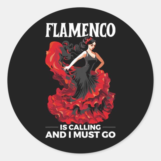 Flamenco Dancing Spanish Dancer Spanien Flamenco D Runder Aufkleber (Vorderseite)