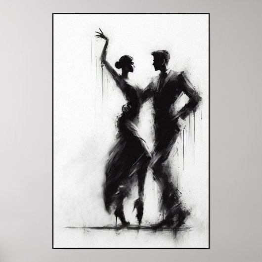 Flamenco-DDuo Abstraktes Poster (Vorne)